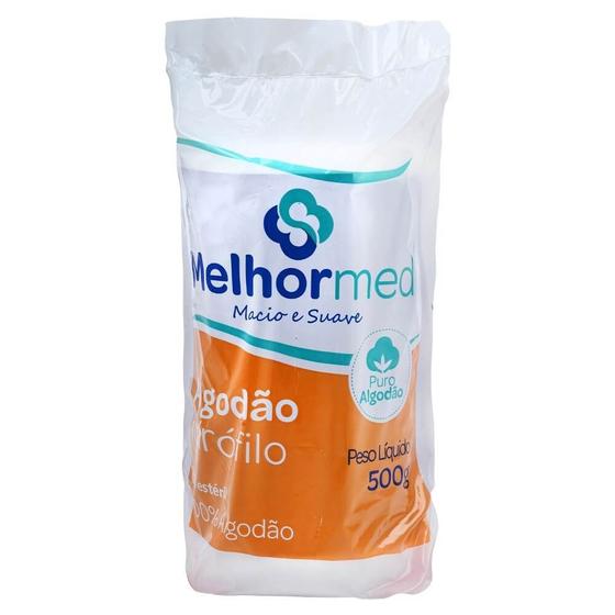 Imagem de Algodão Hidrófilo 500 gr MelhorMed - 5 unidades