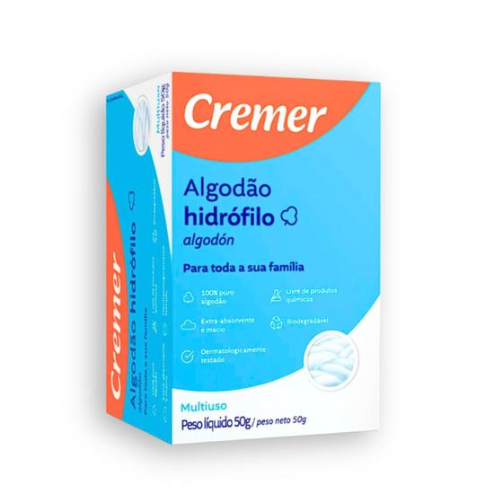 Imagem de Algodão Hidrófilo 50G Caixinha - Cremer