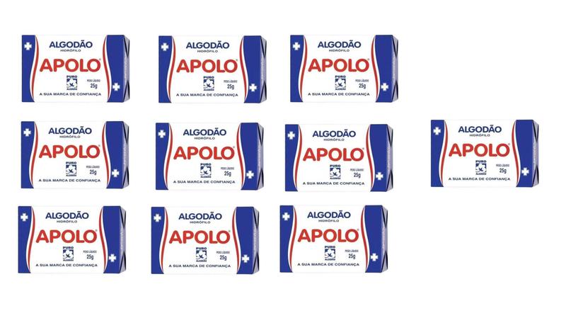 Imagem de Algodão Hidrófilo Apolo 25G Embalagem Com 30 Caixas De 25Gr