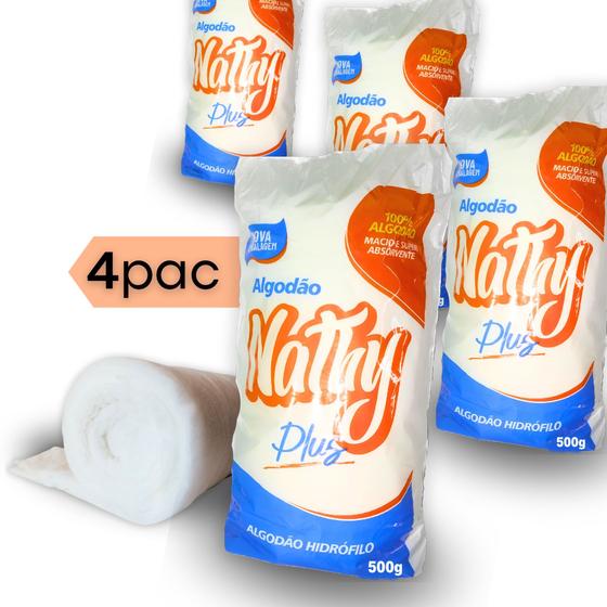 Imagem de Algodão Hidrófilo Rolo 500gr C/4 Unidades