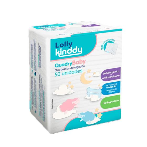 Imagem de Algodão Lolly Kinddy Quadry Baby Quadrados 50 Unidades