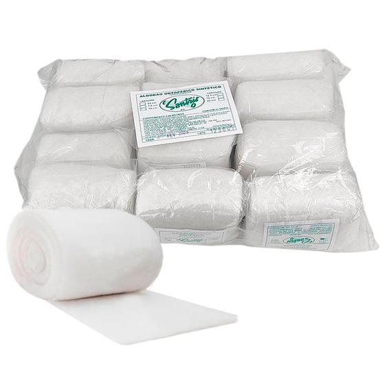 Imagem de Algodão Ortopédico Sintético 15cm X 3,60mt Pacote Com 12 Rolos Santric