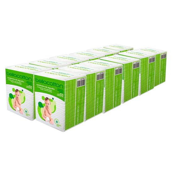 Algodão Quadrado Puro Bellacotton Baby Maxi Bebê Biodegradável com 50 und (Kit com 12 Pacotes) Menor preço em Algodão Quadrado Puro Bellacotton Baby Maxi Bebê Biodegradável com 50 und (Kit com 12 Pacotes)