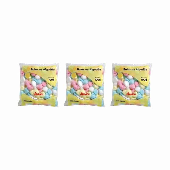 Imagem de Algodao Sussex 100G Bolas Coloridas - Kit Com 3Un