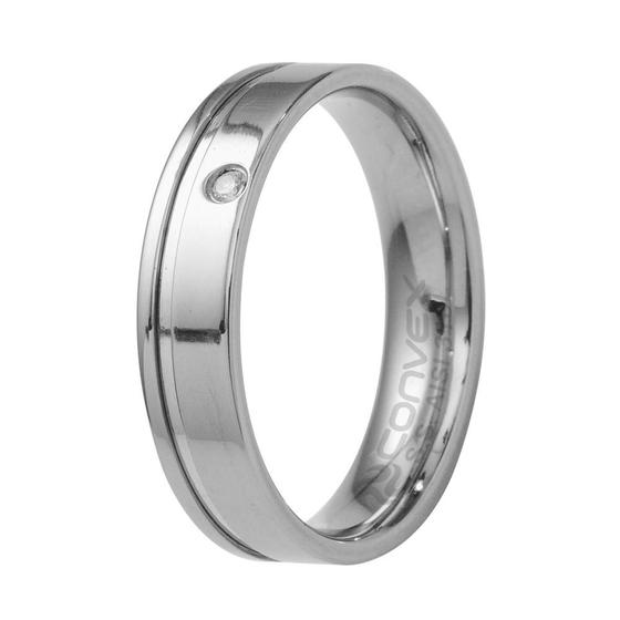 Imagem de Aliança Aço Plus Light 6mm com Zircônia