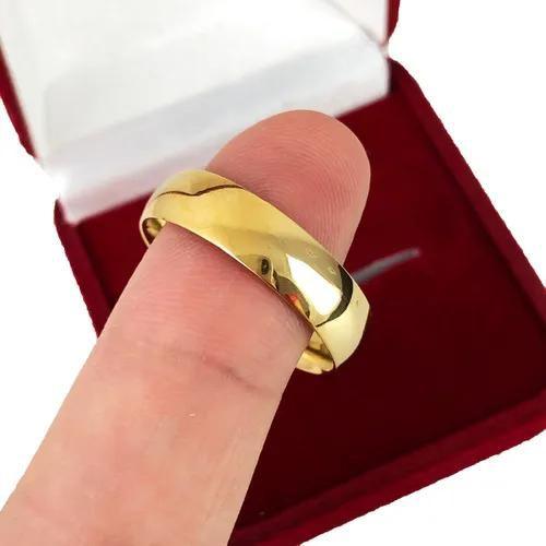 Imagem de Aliança Avulsa  TAMANHO 33 Ouro 18k Banhada Tradicional Tungstênio 6mm