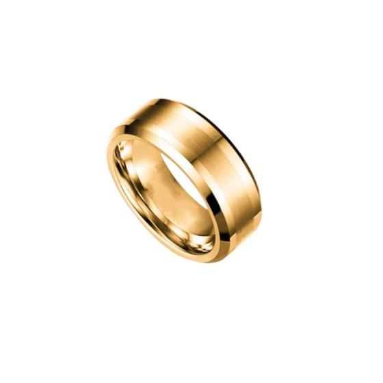 Imagem de Aliança Chanfrada 6mm Casamento Ouro Tungstenio Compromisso