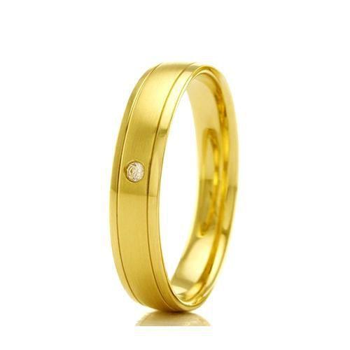 Imagem de Aliança de casamento feminina em Ouro 18k 750 WM Joias 4MM Com Zircônia F2442