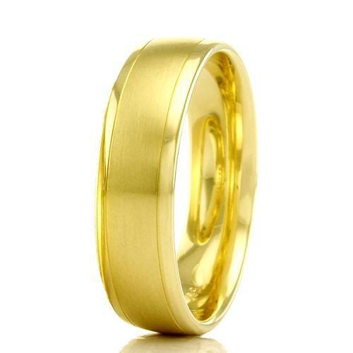 Imagem de Aliança de casamento masculina em Ouro 18k 750 WM Joias 6,5MM M2359