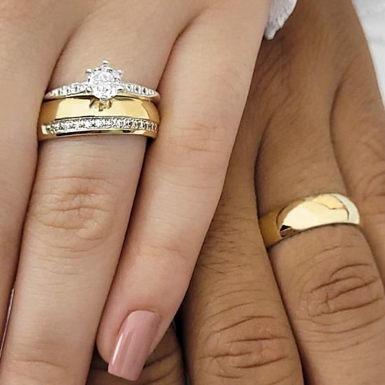 Imagem de  Aliança feminina de Casamento ou de Noivado em ouro 18k - Always06 - Pipper Joias