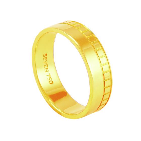 Imagem de Aliança Masculina 6MM com Friso em Ouro 18K - AU1156