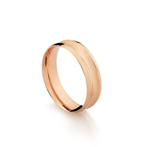 Imagem de Aliança Masculina Côncava em Ouro 18k Rosé com 5,0 mm