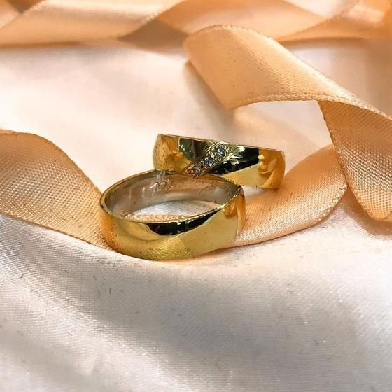 Imagem de Aliança Ouro18k com Prata Revestida - Modelo Ster