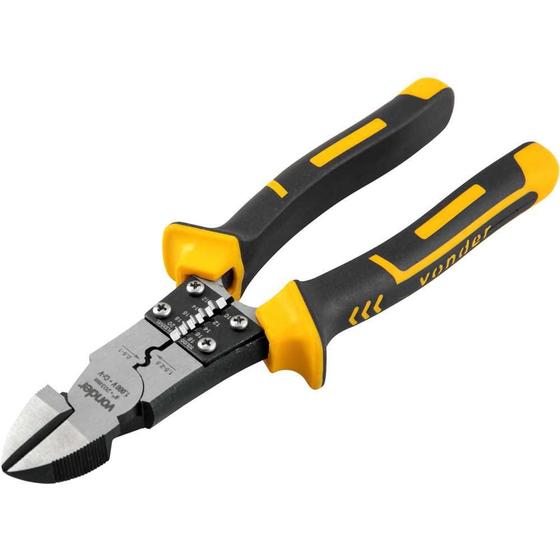 Imagem de Alicate corte diagonal 8", para eletricista, multifunção, com isolação até 1.000 V, VONDER