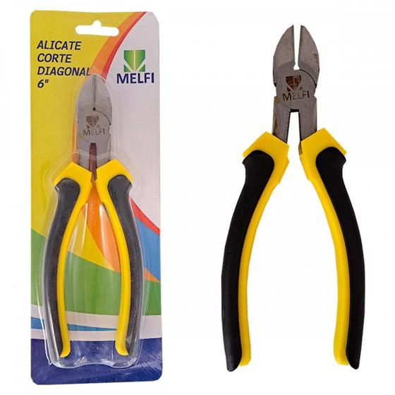 Imagem de Alicate Corte Diagonal Melfi Profissional 6'' Polido - 0502 . / Kit C/ 6 Peças