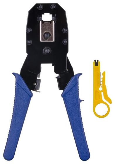 Imagem de Alicate Crimpador de Rede RJ45 / RJ11 / RJ12 - com Chave Keystone + Desencapador de Fios - HYX ALC01