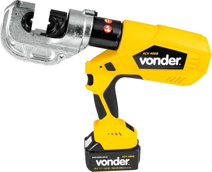 Alicate Crimpador Hidráulico a Bateria 18V Vonder ACV 400B Menor preço em Alicate Crimpador Hidráulico a Bateria 18V Vonder ACV 400B