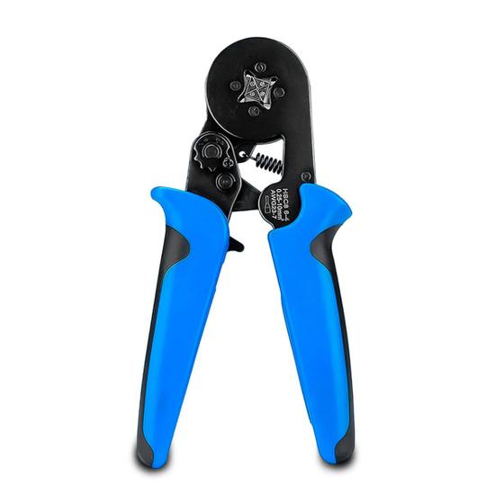 Alicate Crimpar Prensa Terminal Ilhos Tubolar 0,25mm Até 10mm² Fios Pressão Cor Azul Menor preço em Alicate Crimpar Prensa Terminal Ilhos Tubolar 0,25mm Até 10mm² Fios Pressão Cor Azul