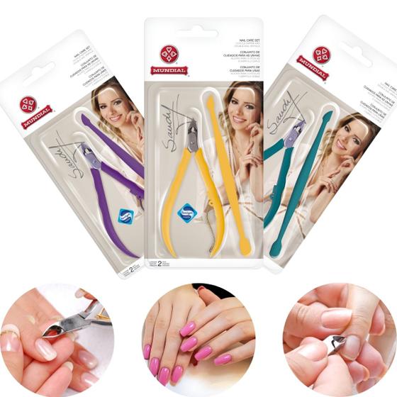 Imagem de Alicate Cutícula Manicure Mundial Sandy Kit 6 Unidades