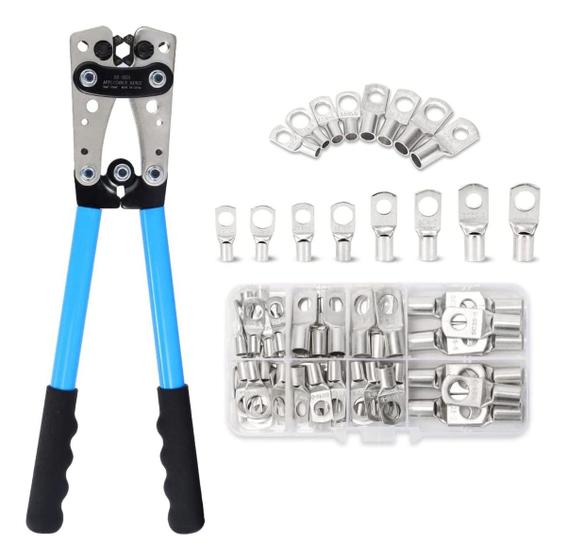 Imagem de Alicate de Crimpar Terminal Compressão De 6 Até 50mm² Com Kit Conectores