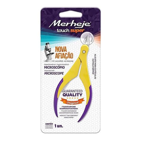 Imagem de Alicate de cutícula touch amarelo e violeta com 1 unidade 