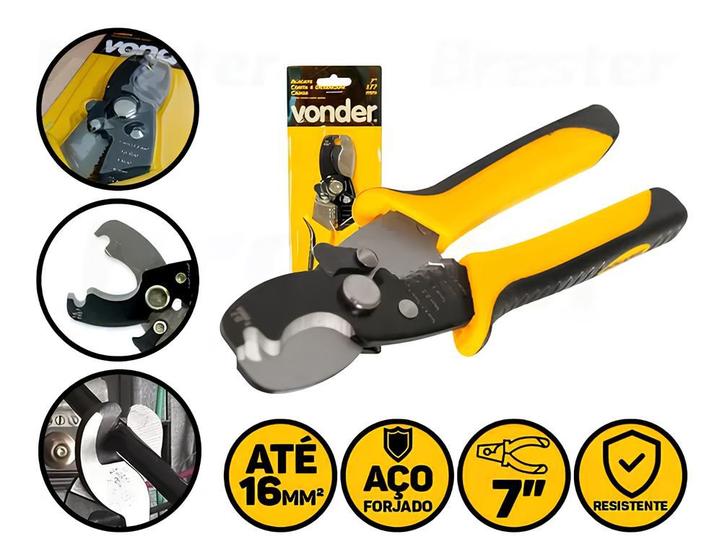 Alicate Decapador Cortador De Fios Cabos 1mm A 16mm Vonder Menor preço em Alicate Decapador Cortador De Fios Cabos 1mm A 16mm Vonder