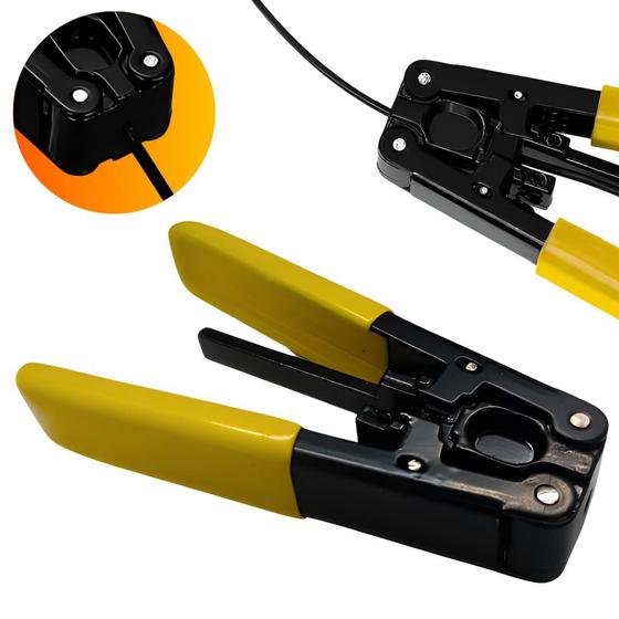 Imagem de Alicate Decapador Profissional cabo Fibra Óptica alta precisão ferramenta ergonomico compacto leve e portatil
