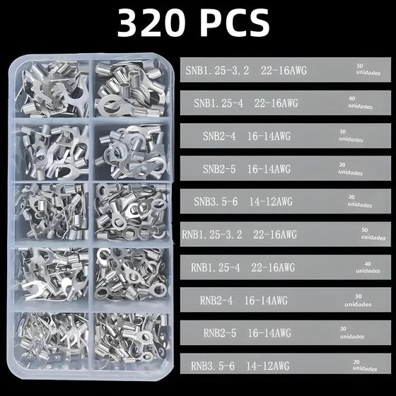 Imagem de Alicate Multifuncional 4 em 1 com 320 Terminais de Crimpagem - Conectores de Cobre