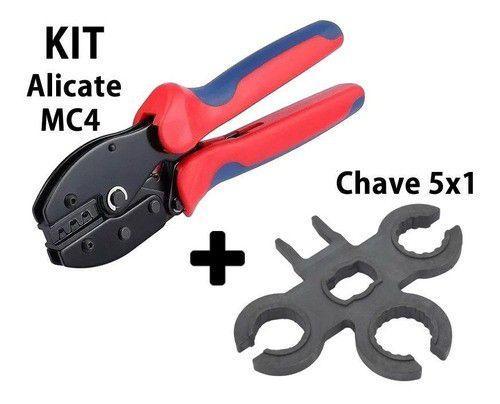 Imagem de Alicate P/ Crimpar Conector MC4 + Chave Aperto MC4 5x1