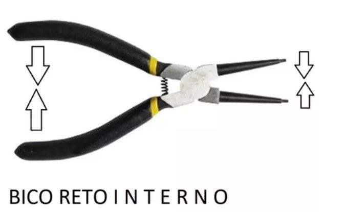 Imagem de Alicate P/ Trava De Anéis Anel Reto Interno Aperta E Fecha