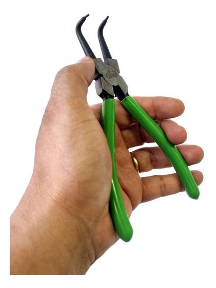 Imagem de Alicate Tirar Abrir Aneis 7 Saca Anel Elastico Curvo Interno