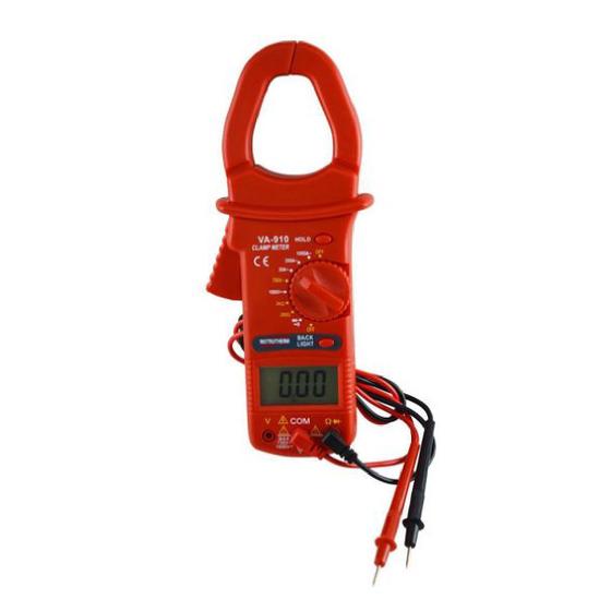 Imagem de Alicate Volt Amperímetro Digital Tensão Corrente Diodo Continuidade Hold Ponta Prova Va-910 Portátil Estojo Instrutherm
