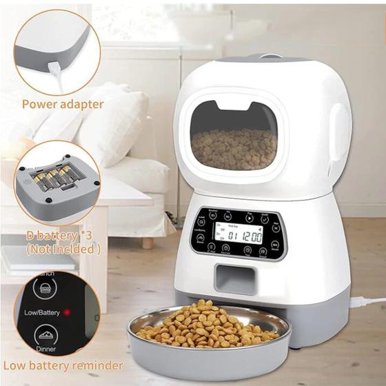 Alimentador Automático Cães Gatos Pets Programável Happyfeed Menor preço em Alimentador Automático Cães Gatos Pets Programável Happyfeed