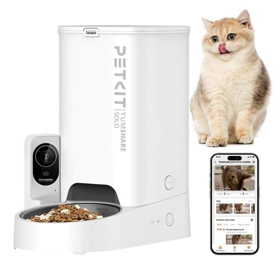 Imagem de Alimentador Automático Para Gatos Estimação  Câmera Petkit