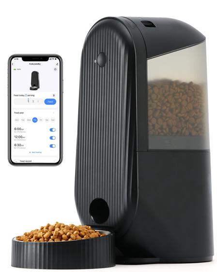 Imagem de Alimentador automático para gatos FUKUMARU Dispensador inteligente de alimentos secos