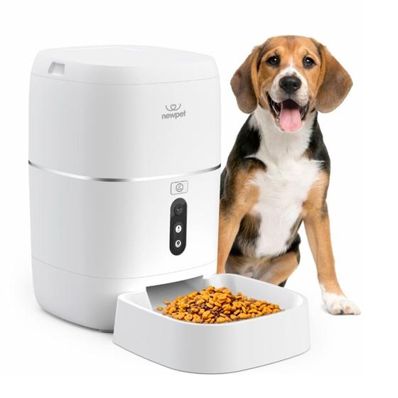 Alimentador automático Pet Tuya Com App 6L Alimentador Inteligente Para Gatos e Cães Dispenser Com Comando De Voz E Câmera - Newpet Imagem de Alimentador automático Pet Tuya Com App 6L Alimentador Inteligente Para Gatos e Cães Dispenser Com Comando De Voz E Câmera