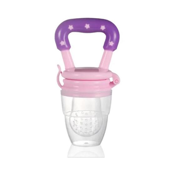 Imagem de Alimentador de Frutas de Silicone para Bebê - Chupeta de Dentição com Bolsa de Mamilo