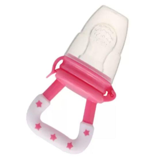 Imagem de Alimentador Infantil Frutas Bebe Bico Silicone Chupeta Rosa