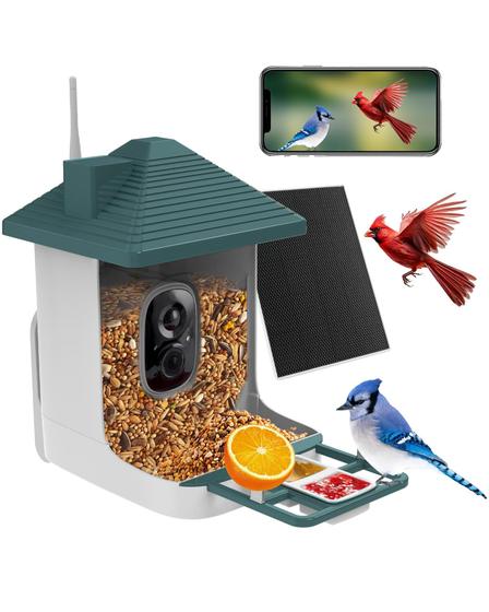 Imagem de Alimentador Inteligente de Pássaros Aprilmin com Câmera AI 2K - Identificação de Pássaros