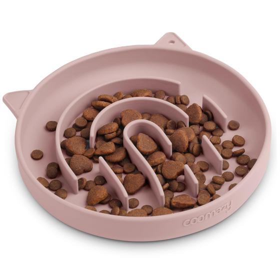 Imagem de Alimentador lento Cat Bowl Coomazy Silicone Pink com capacidade de 240 mL