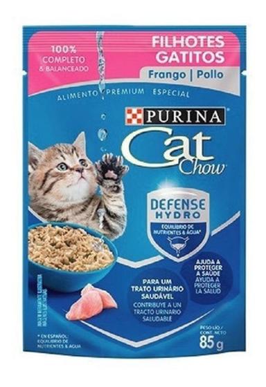 Imagem de Alimento Cat Chow Defense Plus para gato desde cedo sabor frango em sachê de 85g