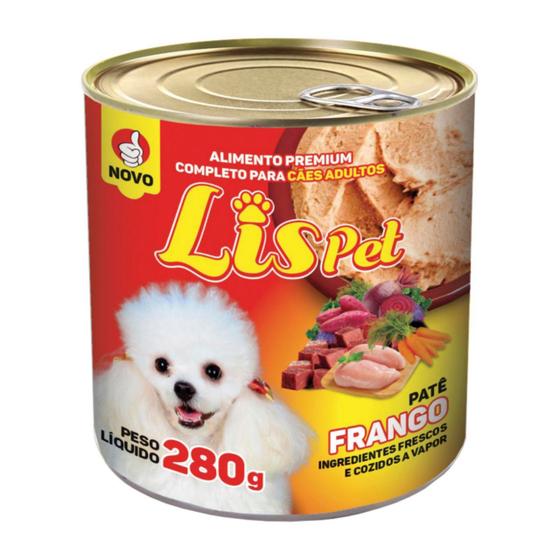 Imagem de Alimento Completo / Ração Úmida / Patê para Cães Adultos - LISPET - Sabor Frango - 280G