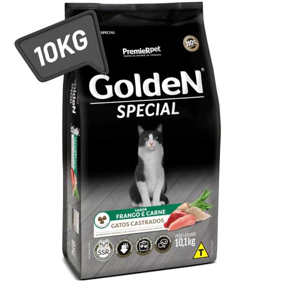 Imagem de Alimento Golden Gatos Castrados 10kg Frango e Carne