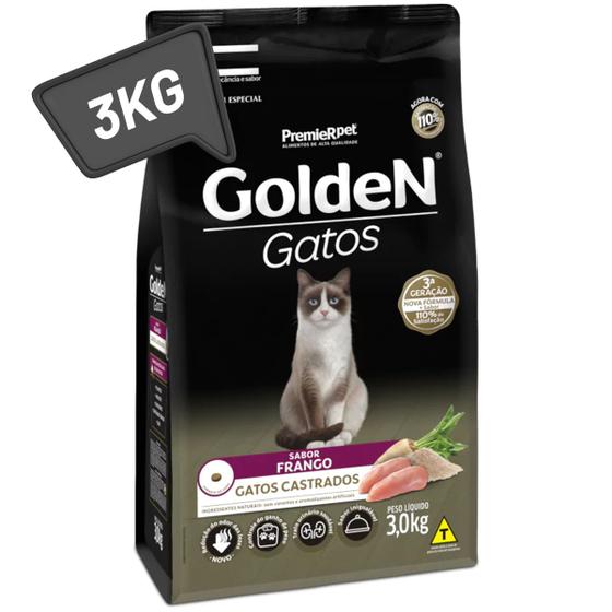 Imagem de Alimento Golden Gatos Castrados 3kg Frango