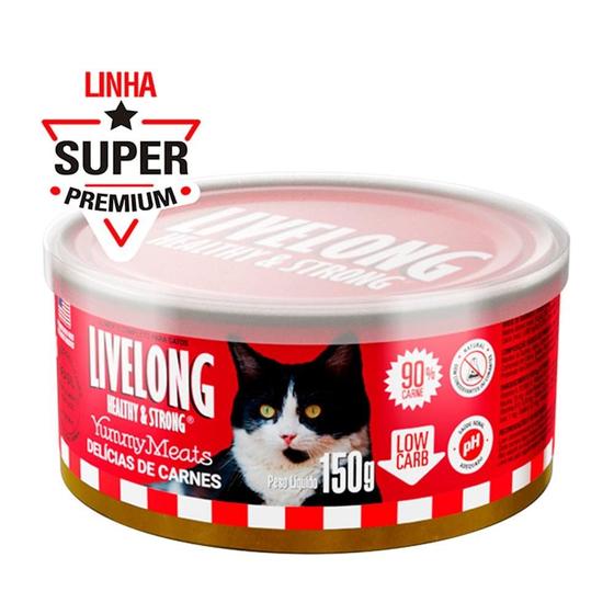 Imagem de Alimento Natural Livelong Delícias de Carne para Gatos - 150 g