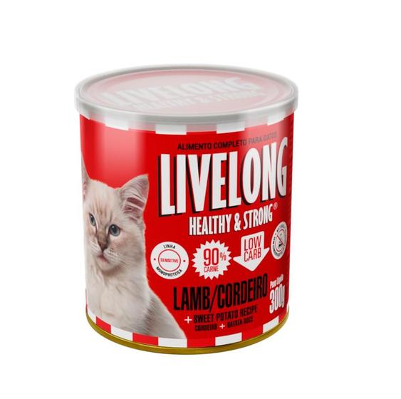 Imagem de Alimento Natural Livelong Sabor Cordeiro para Gatos - 300 g