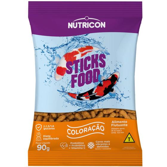 Imagem de Alimento P/ Peixe Nutricon Carpa Sticks Food Coloração 90gr