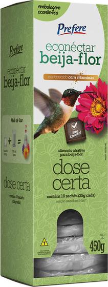 Imagem de Alimento Pássaros Néctar S/ Corante Beija-Flor 450g Sanhaço Saíra Cambacica Vitaminas Dose Certa