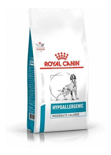 Imagem de Alimento Royal Canin Veterinary Hypoallergenic Moderate Calorie Para Cão Adulto De Raza Todos Os Tamanhos Sabor Mix De 2