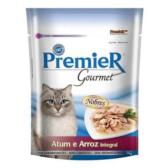 Imagem de Alimento Úmido Premier Gatos Gourmet Sachê Atum e Arroz Integral 70 g - 111